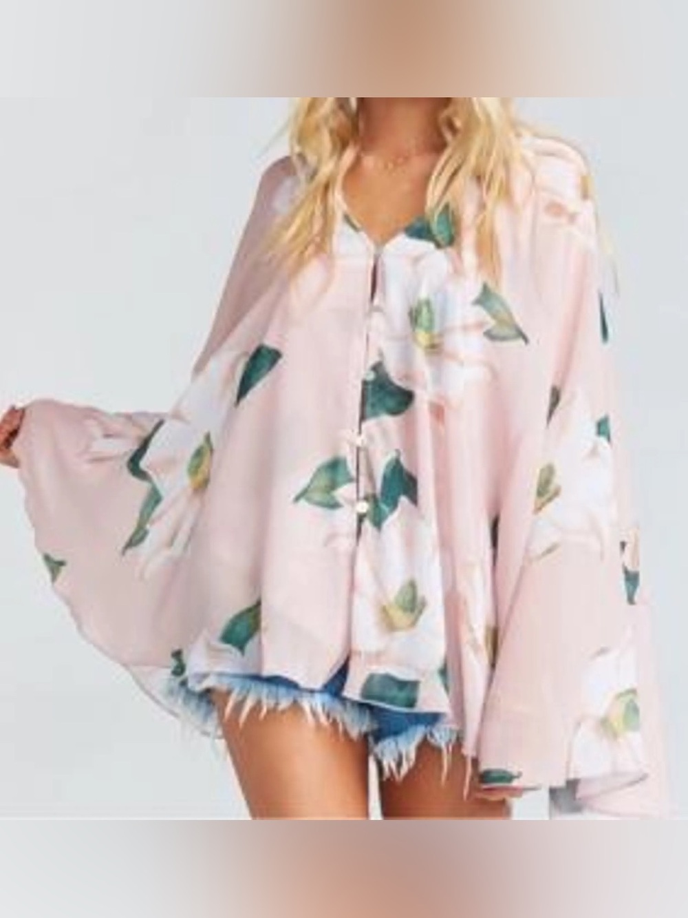 Show Me Your MuMu Blush Pink Floral V-Neck Blouse